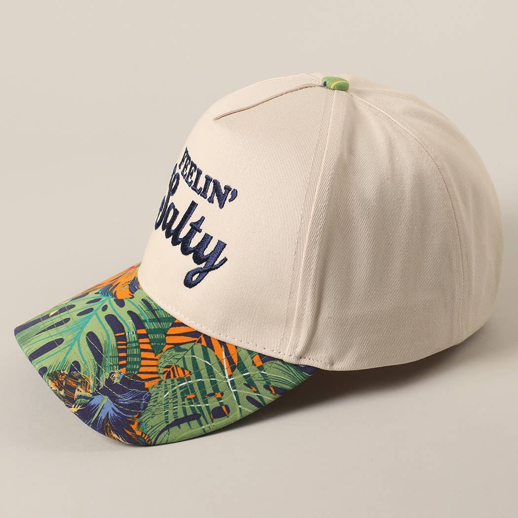 Feelin' Salty Letter Embroidery Floral Trucker Hat