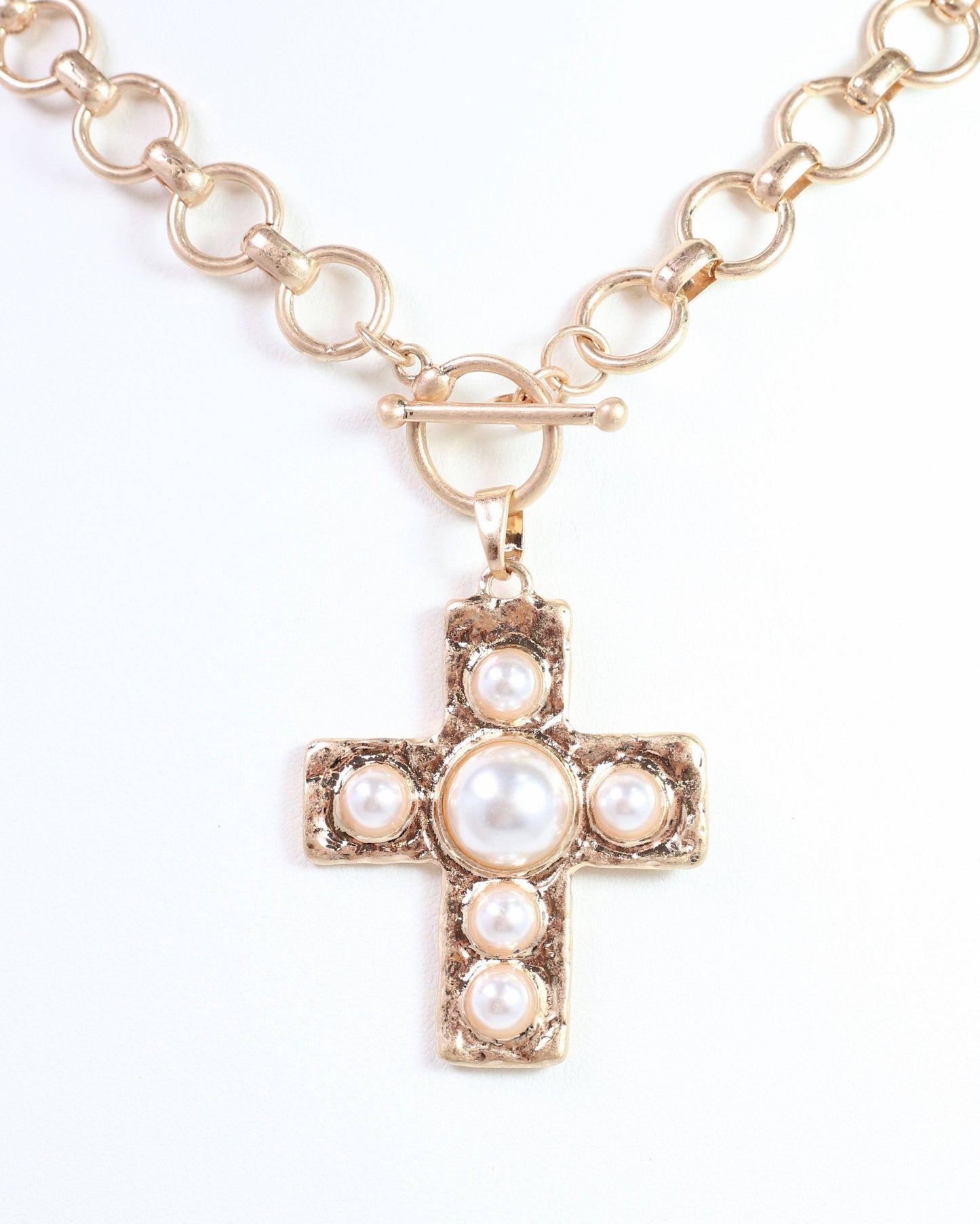 Clampett Cross Necklace Gold