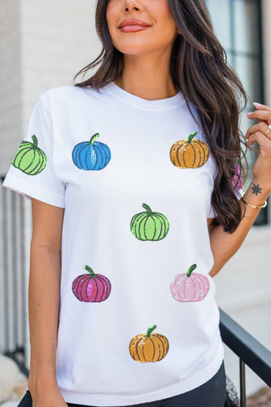 Sequin Pumpkin Patch Shirt
