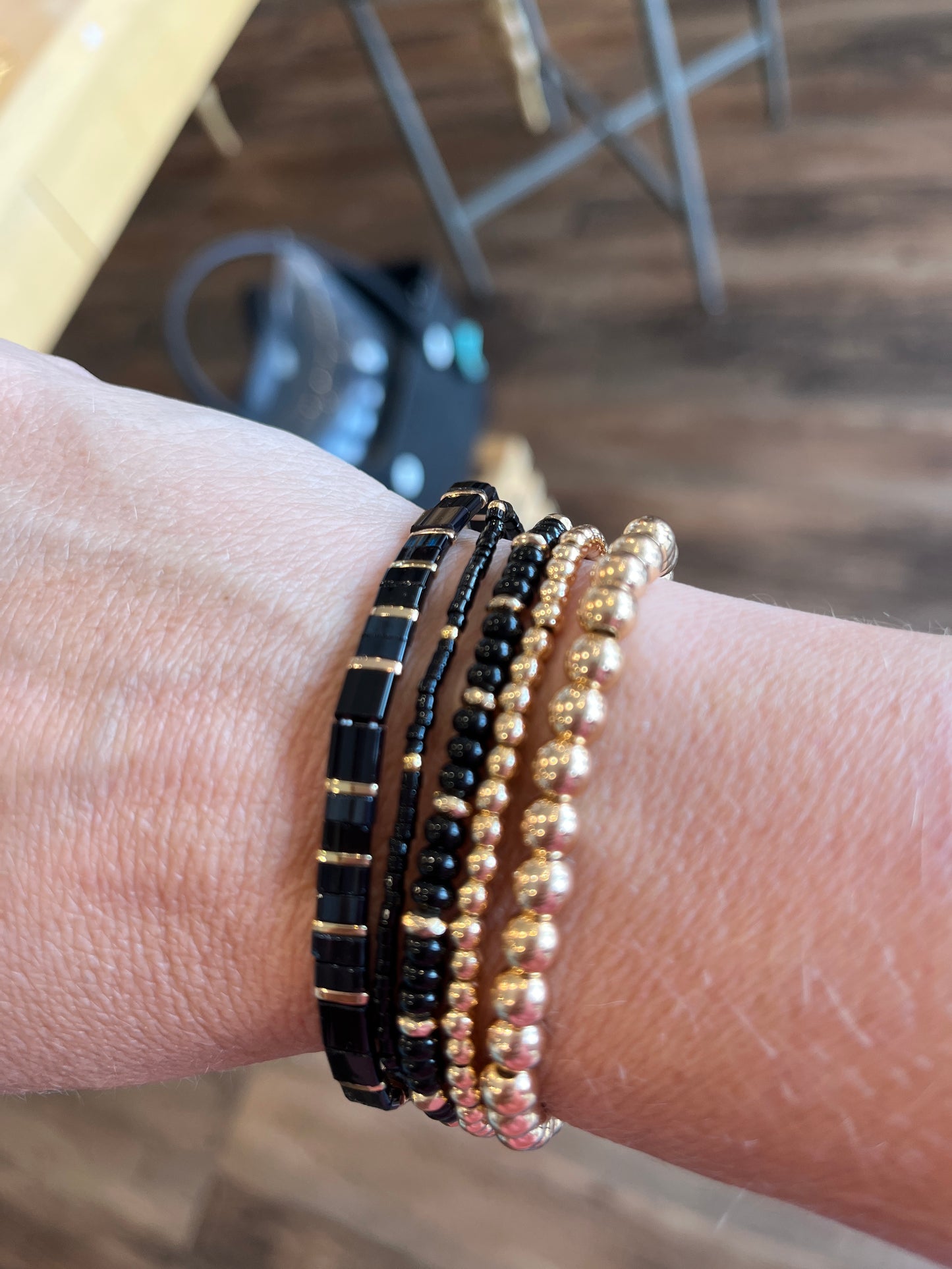 JM Gold Beaded Bracelet Sets