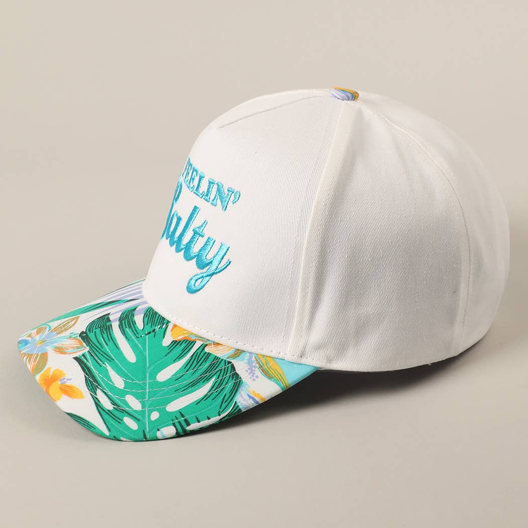 Feelin' Salty Letter Embroidery Floral Trucker Hat