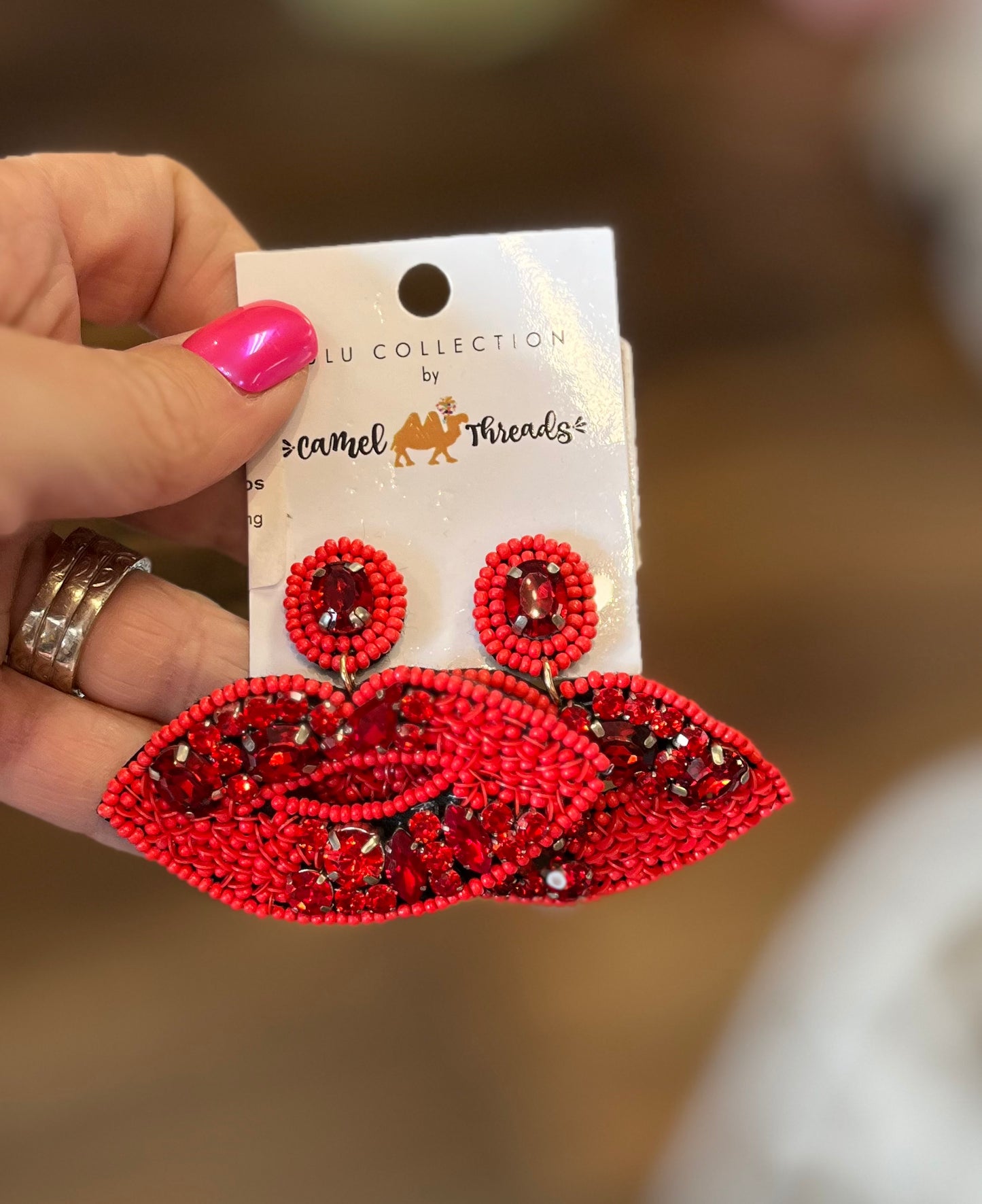 Camel Threads Statement Earrings