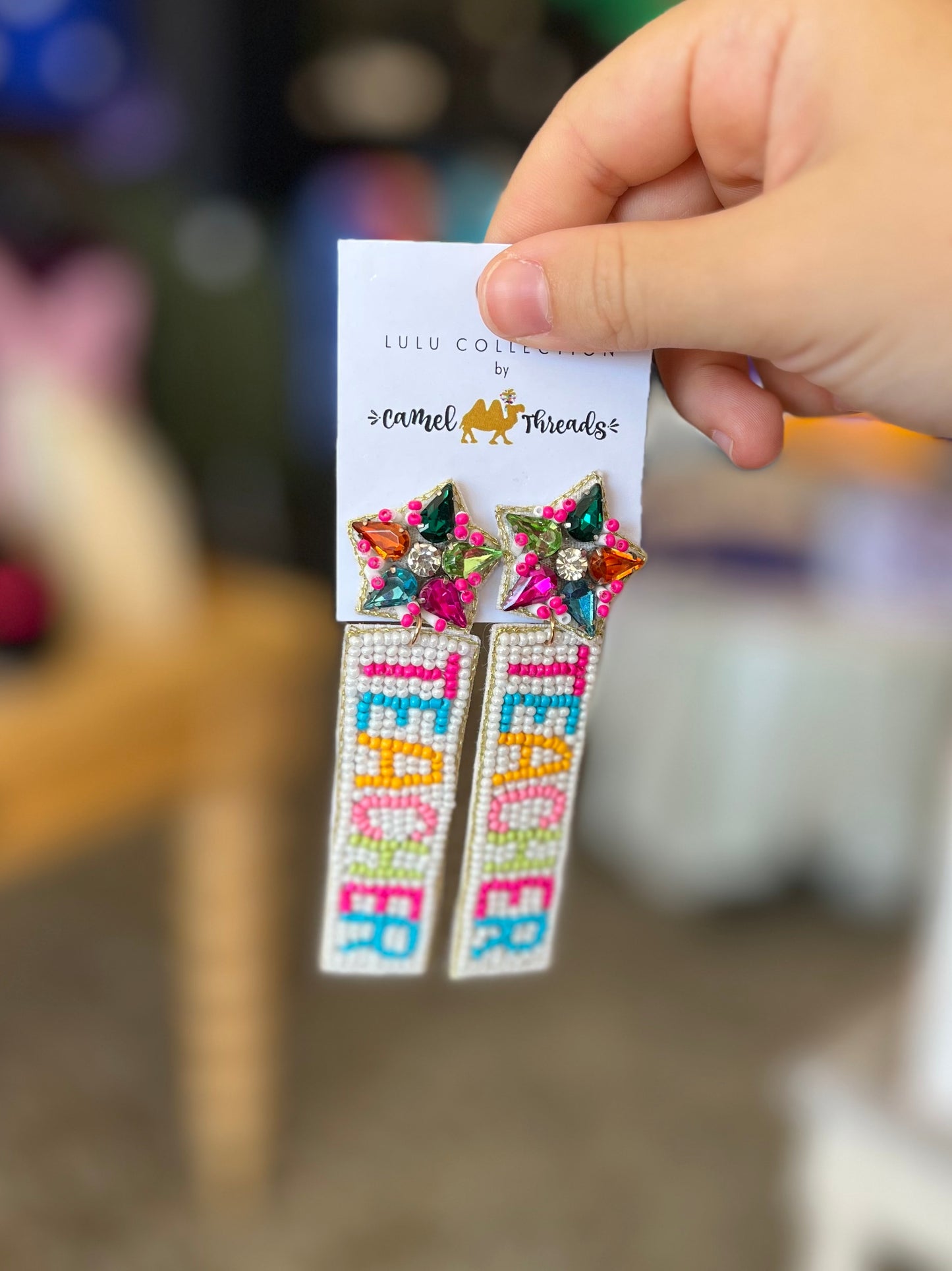 Camel Threads Statement Earrings