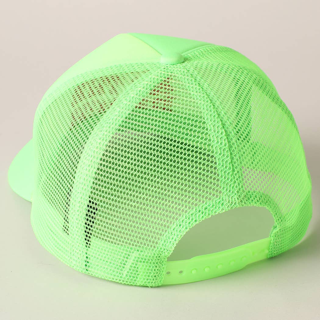 Meet Me At Beach Embroidered Mesh Back Cap