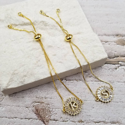 Initial Pendant Sunburst Bracelet