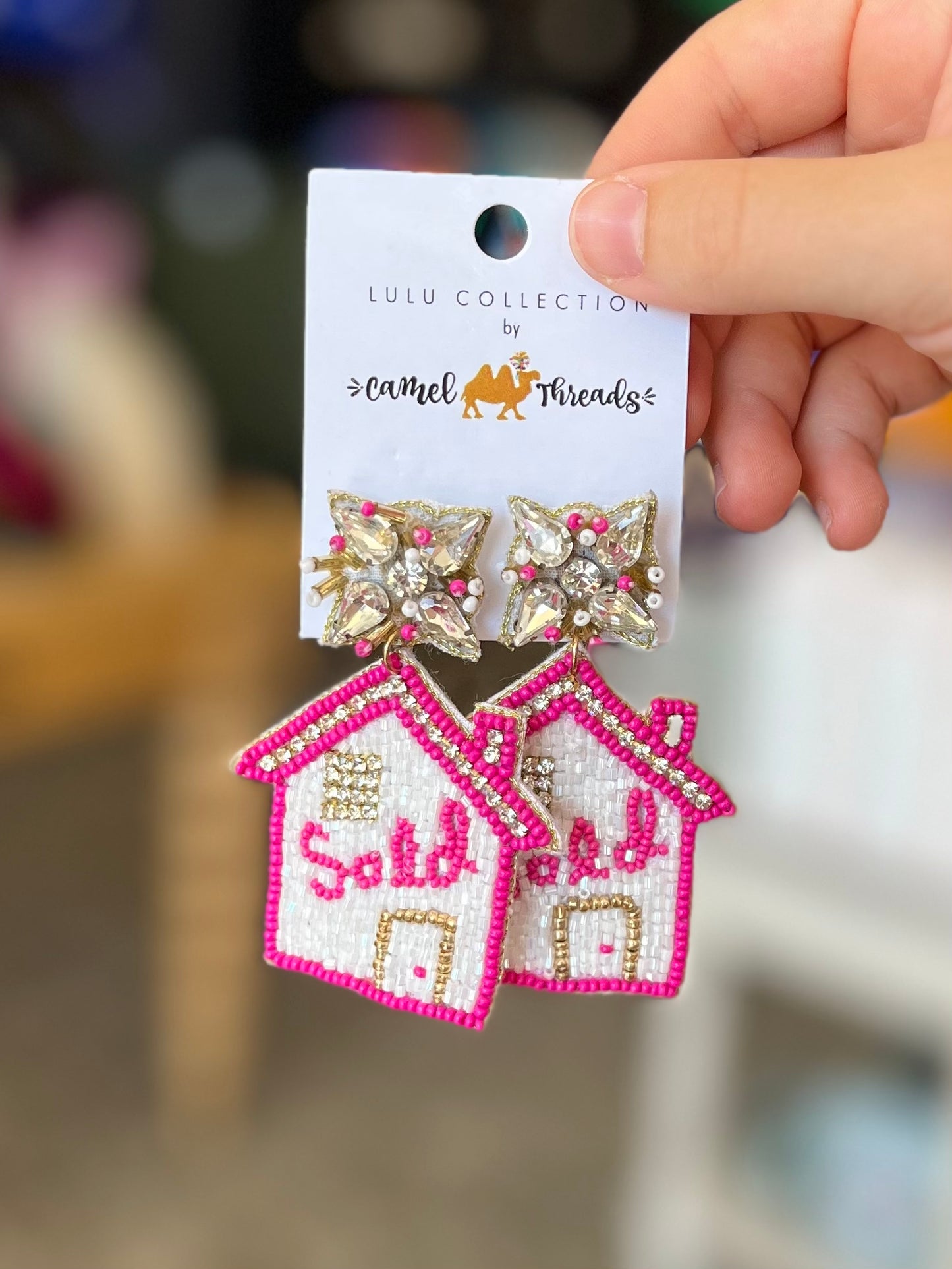 Camel Threads Statement Earrings