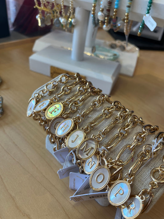JM Initial Bracelet