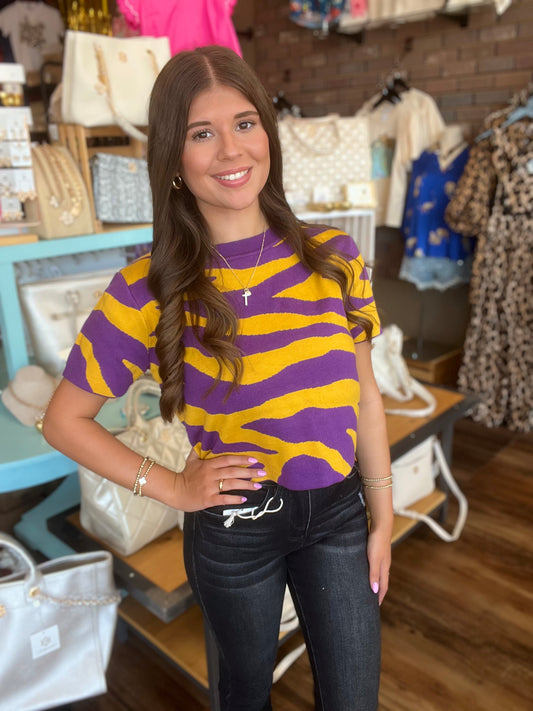 Tiger Stripes Knit Top