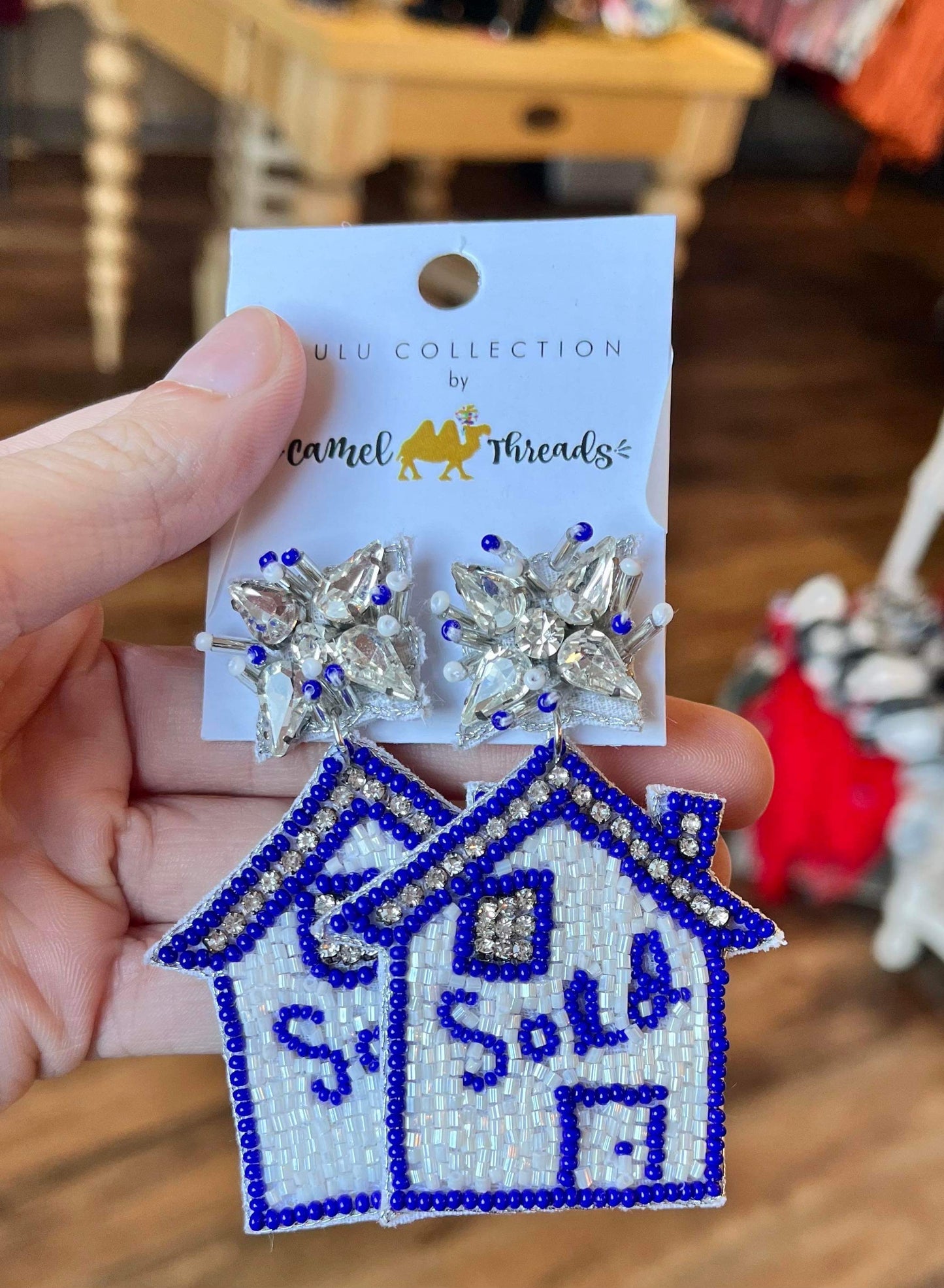 Camel Threads Statement Earrings