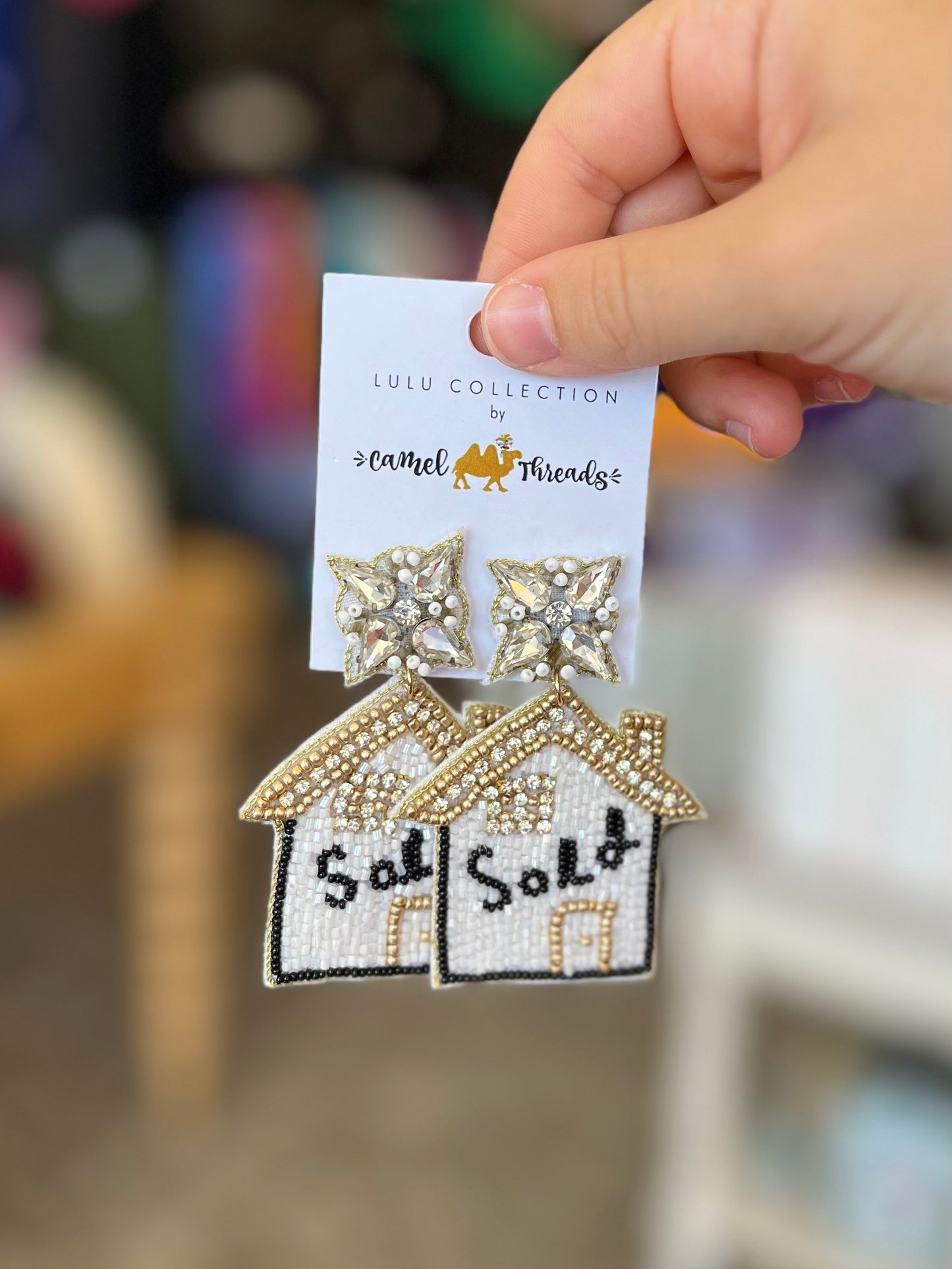 Camel Threads Statement Earrings