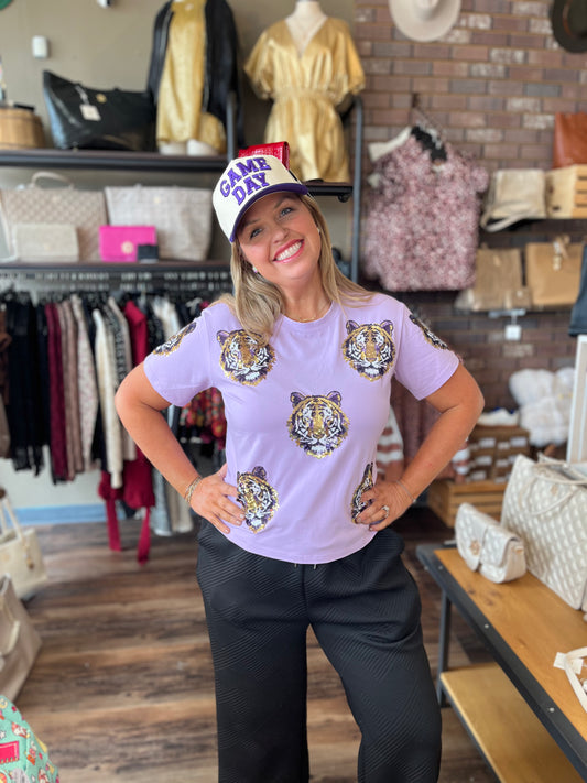 Tiger Face Sequin Blouse