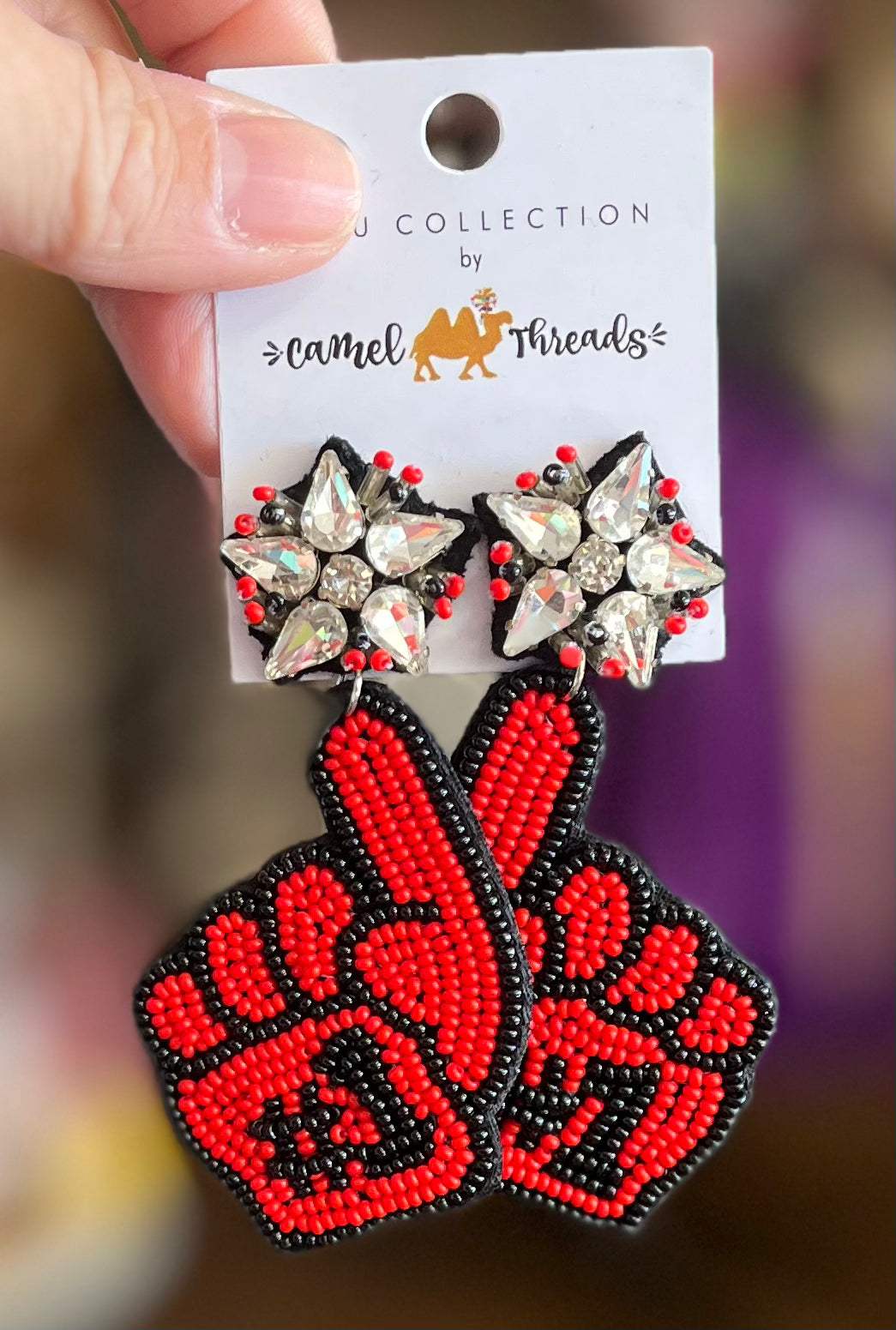 Camel Threads Statement Earrings