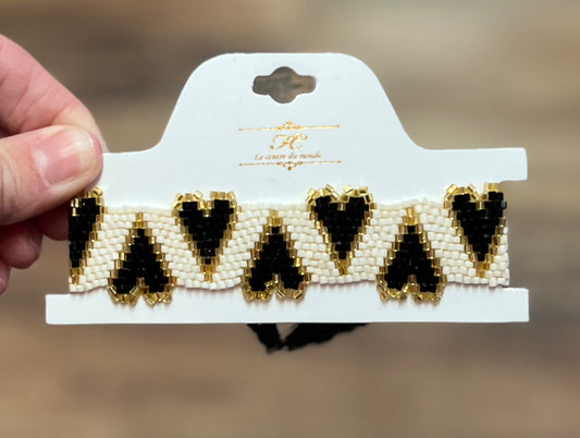 Adjustable Beaded Heart Bracelets