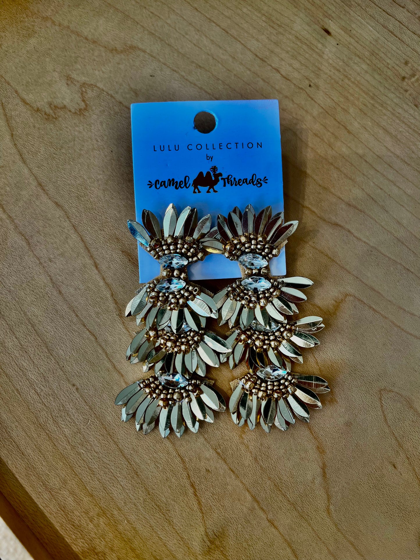 Camel Threads Statement Earrings