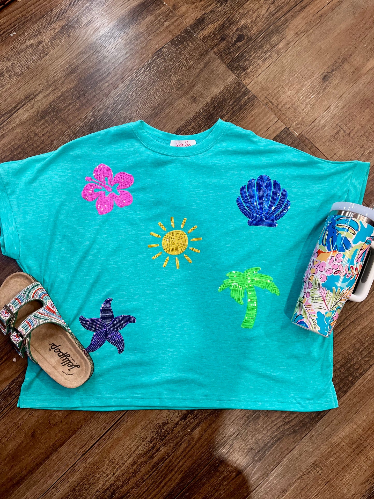 Seaside Sequin Patch Top
