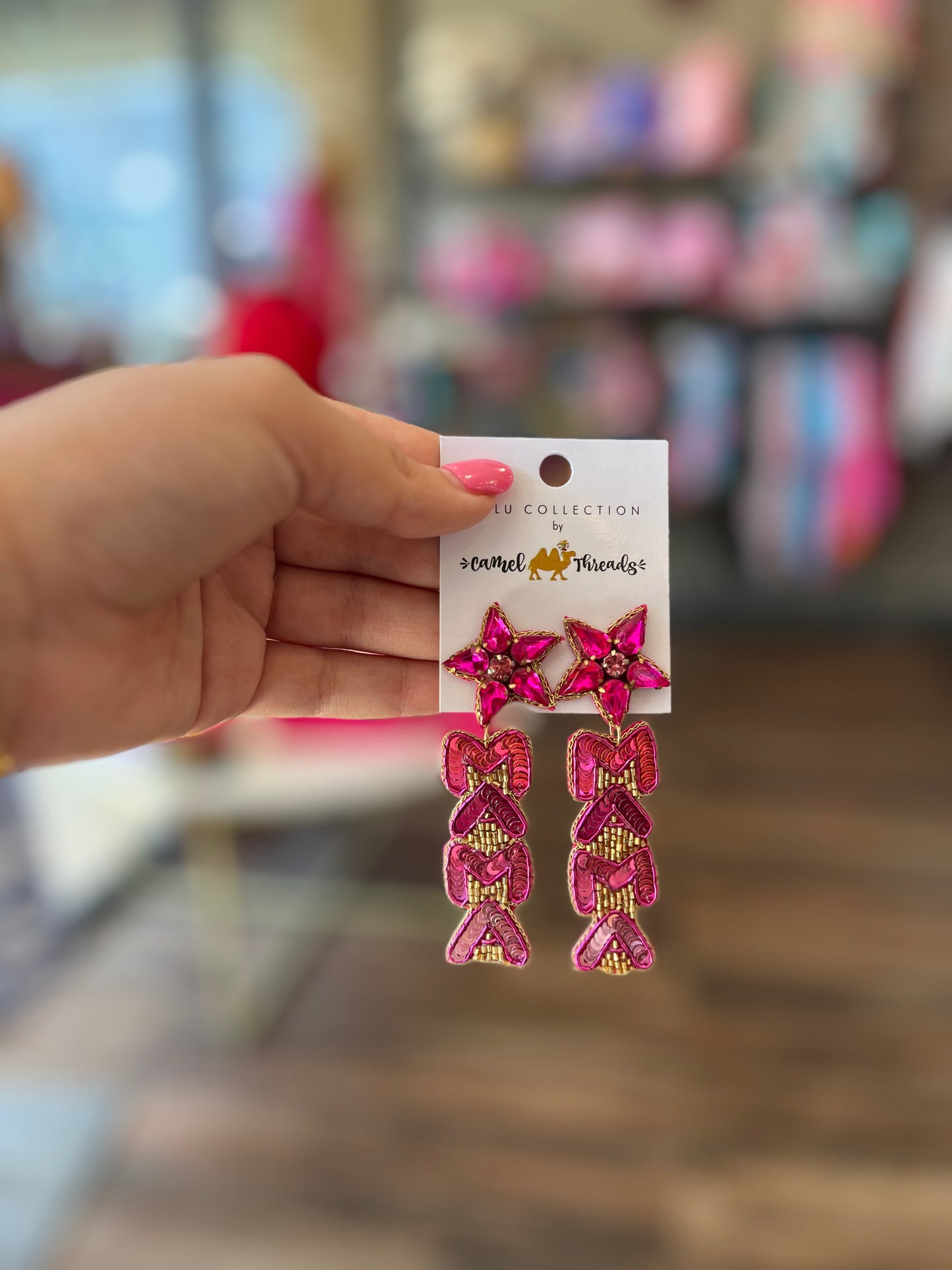 Camel Threads Statement Earrings