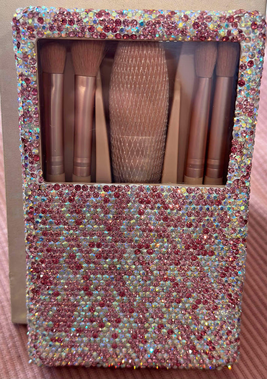 Glitzy Makeup Brush Set with Case