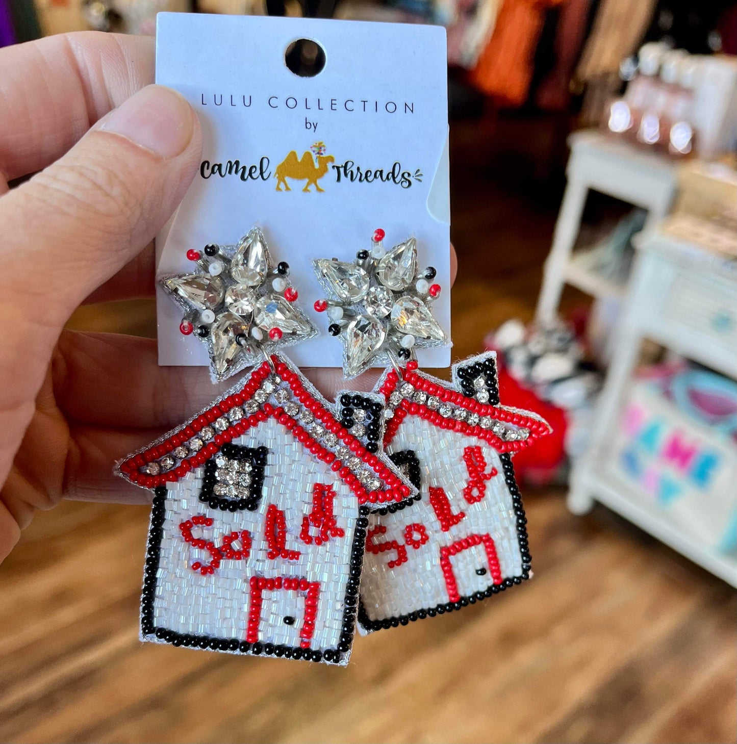 Camel Threads Statement Earrings