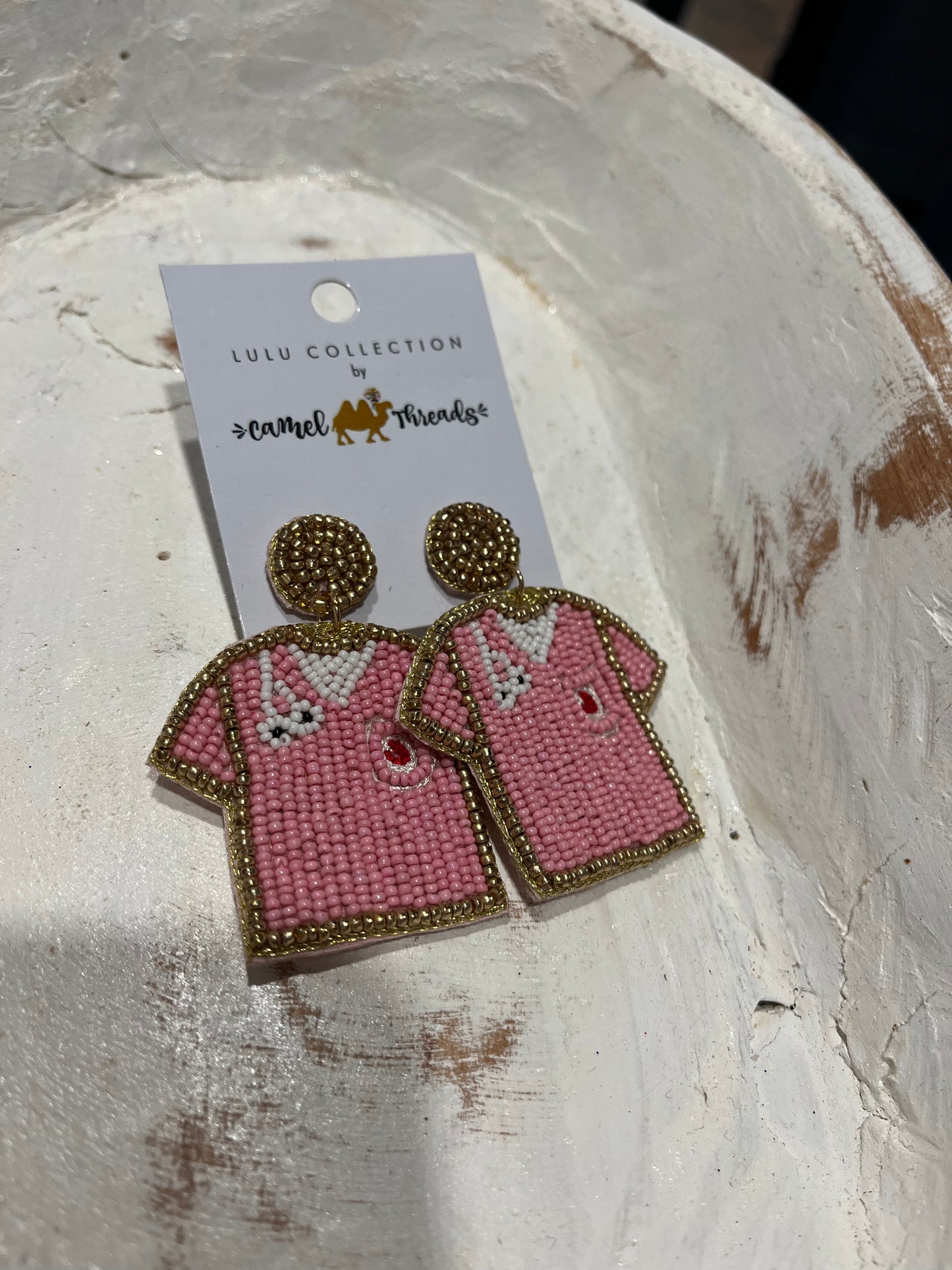 Camel Threads Statement Earrings