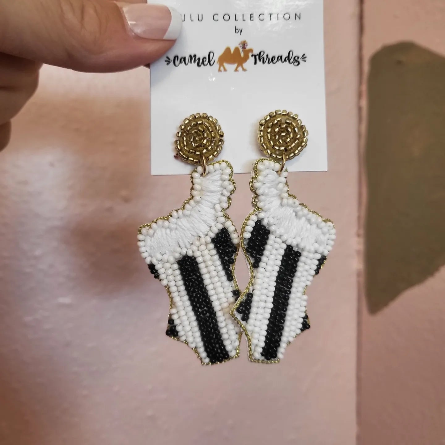 Camel Threads Statement Earrings