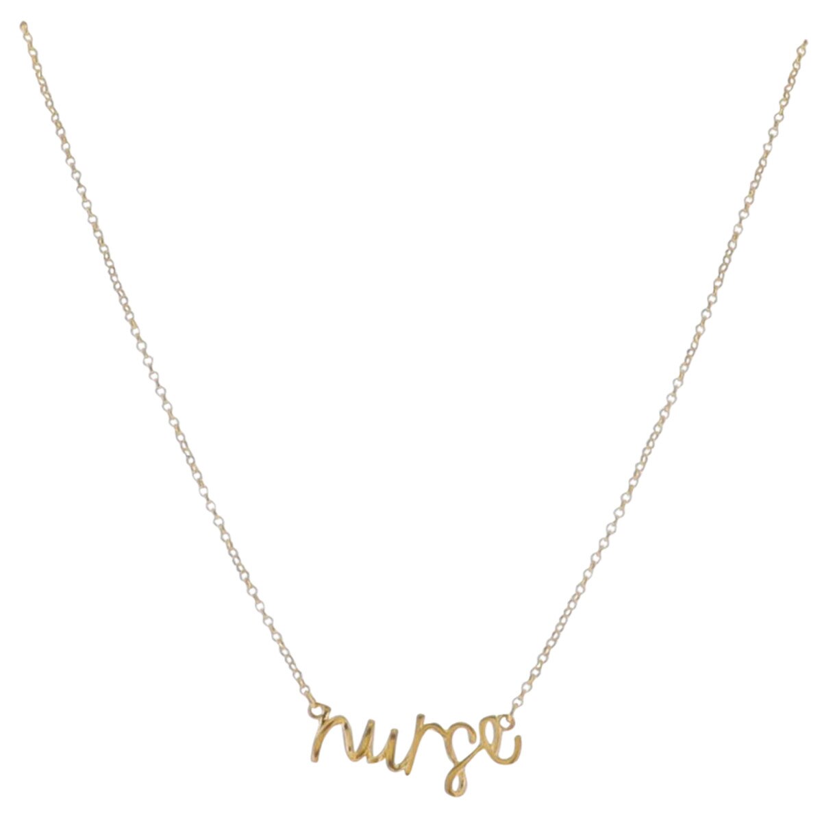18K Gold Plated Script Necklace in Box