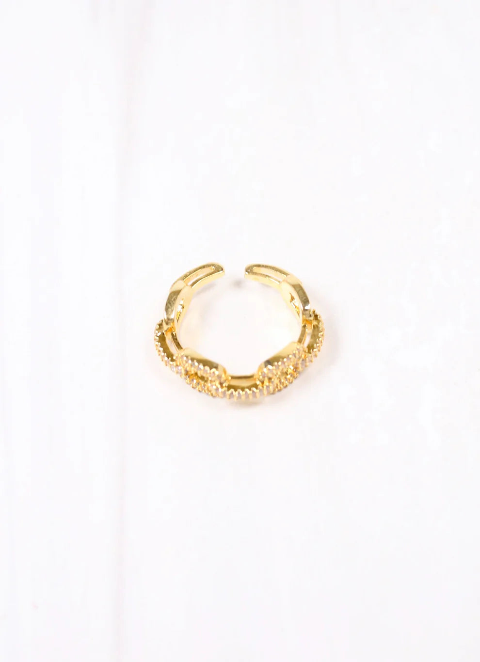 Forbe CZ Link Ring GOLD