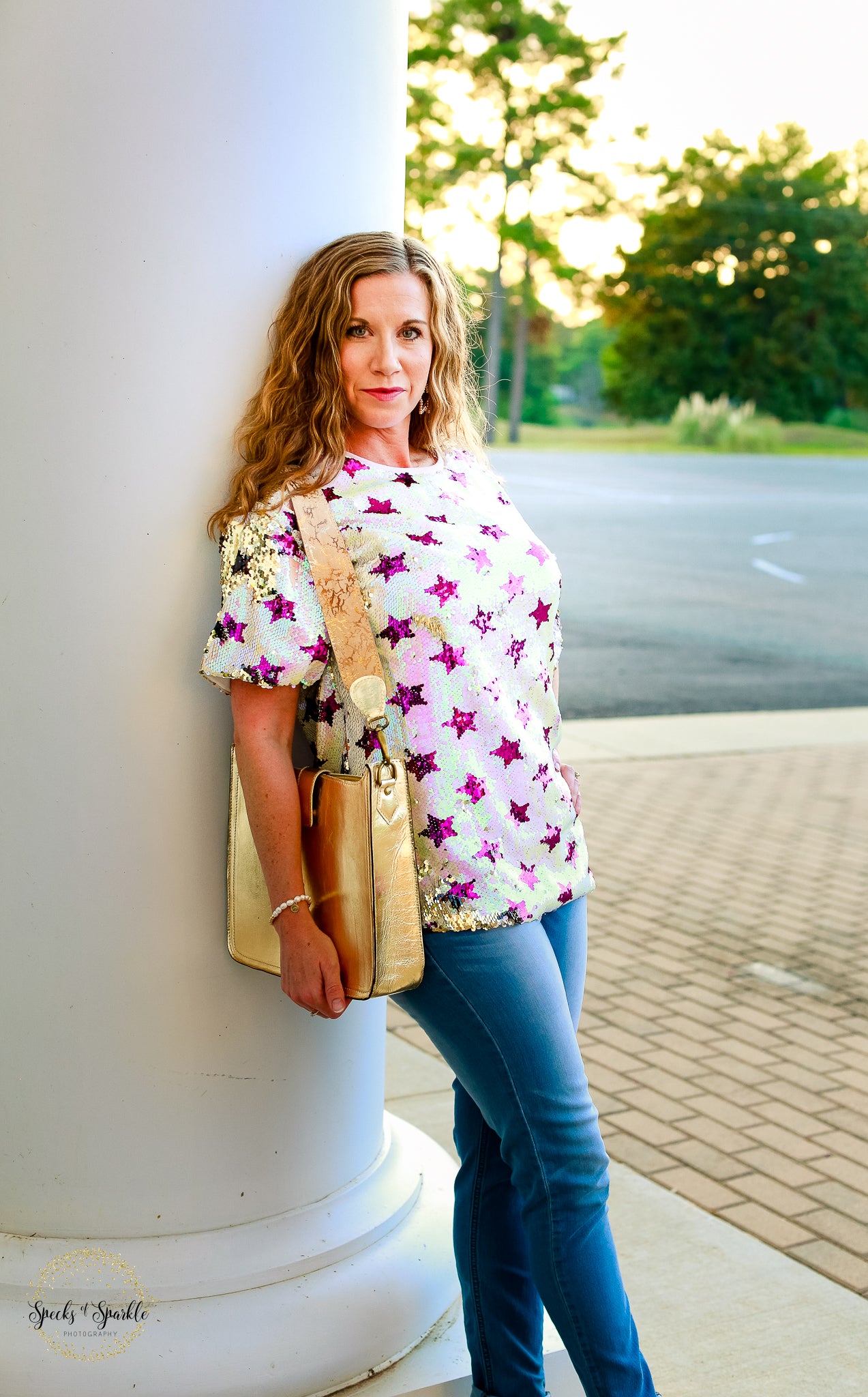 Saints or Tigers Sequin Star Top