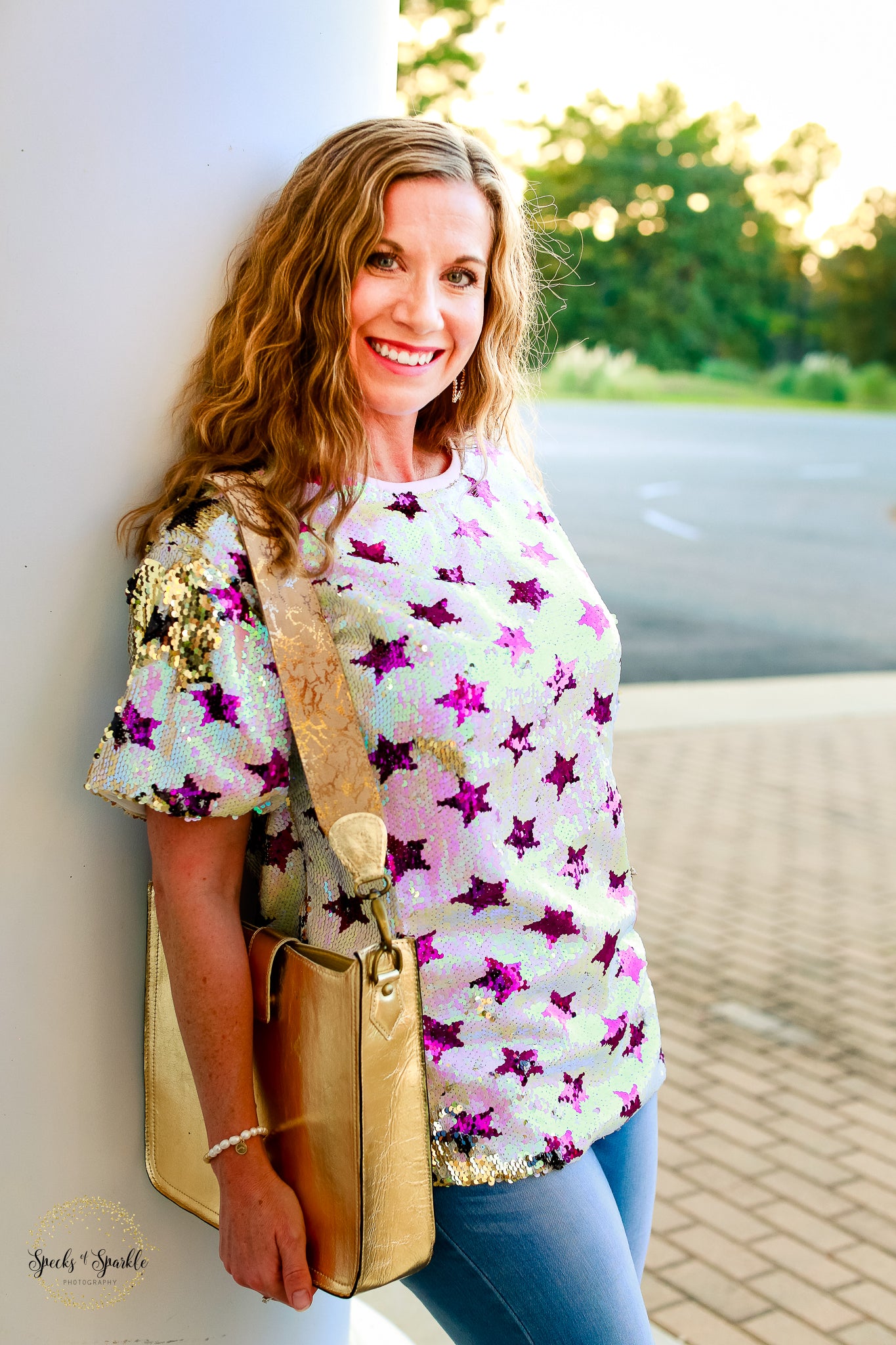Saints or Tigers Sequin Star Top