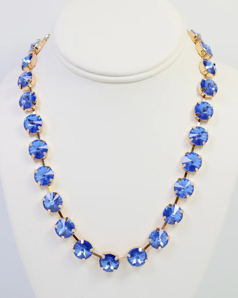 Roxanne Rhinestone Necklace Sapphire