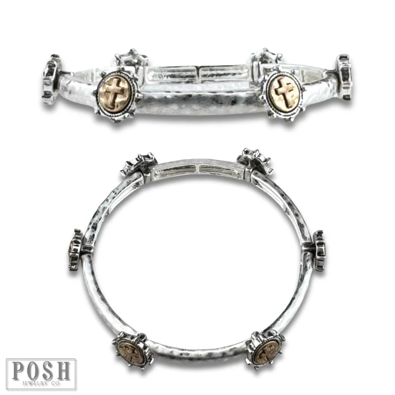 Antique Look Cross Cuff Bracelet