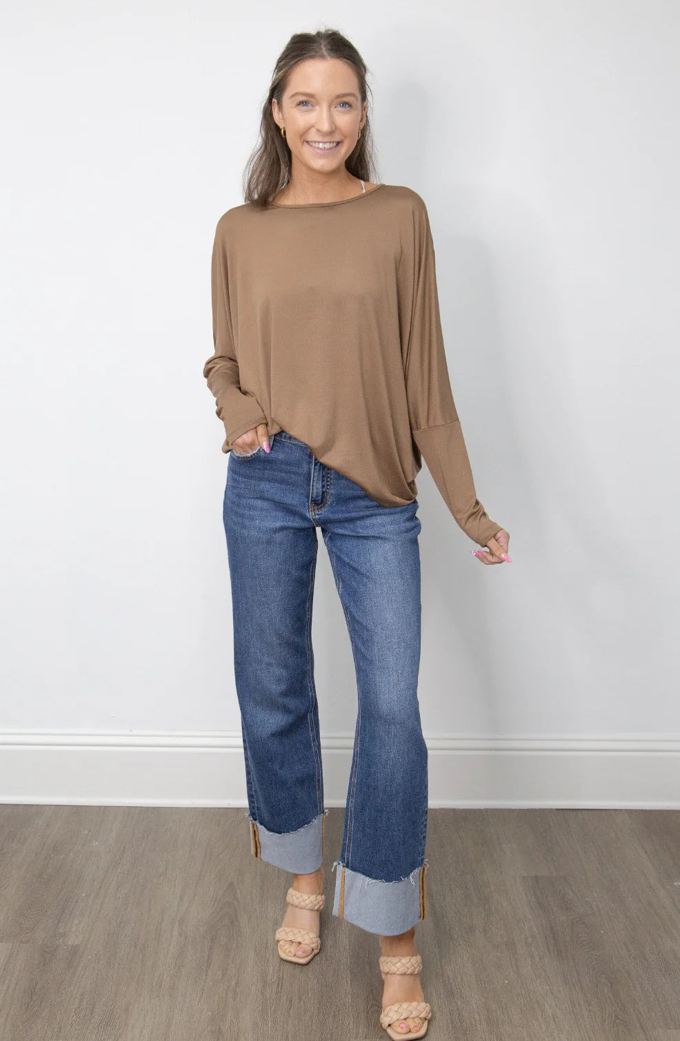 Straight-Leg Jeans, Mid-Wash