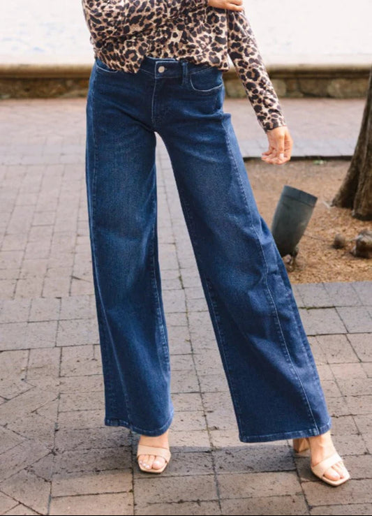 Wide Leg Jeans, Dark Wash