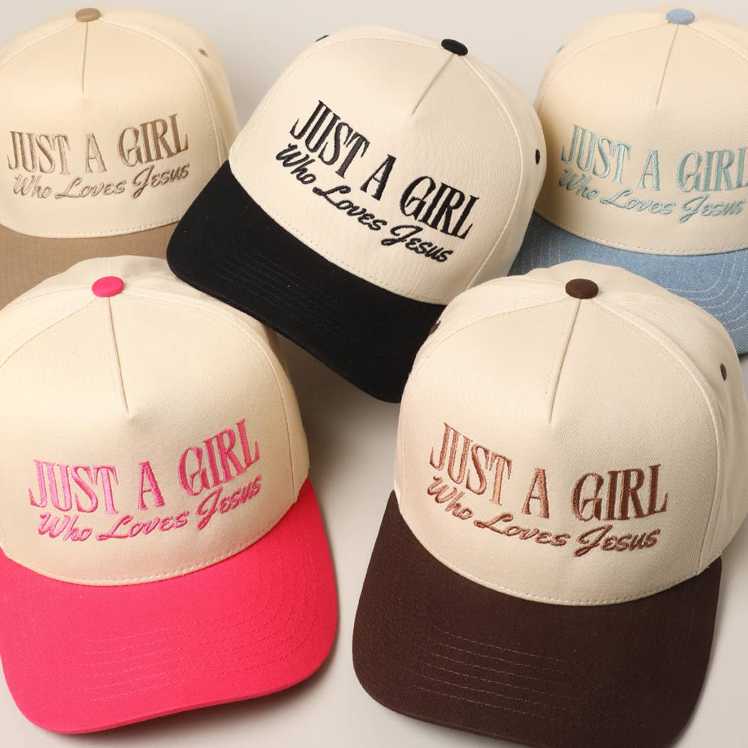 Just A Girl Who Loves Jesus Embroidery Trucker Hat