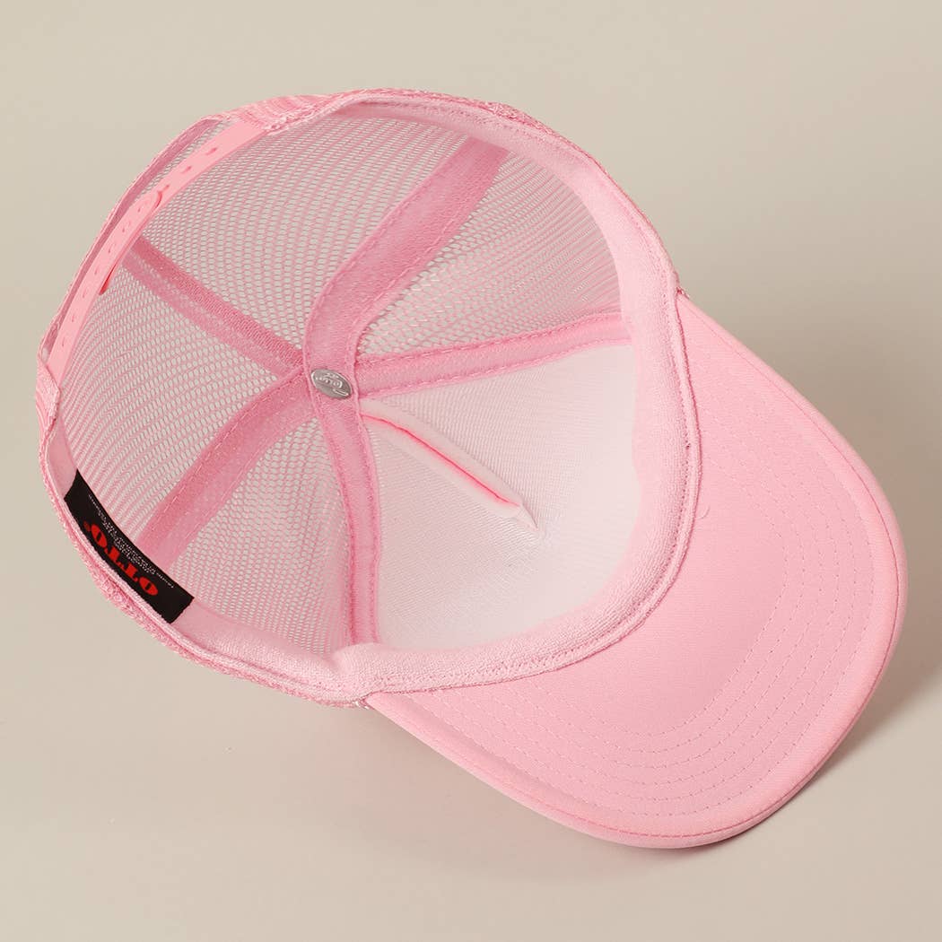 JESUS SAVES I SPEND Text Mesh Back Trucker Hat