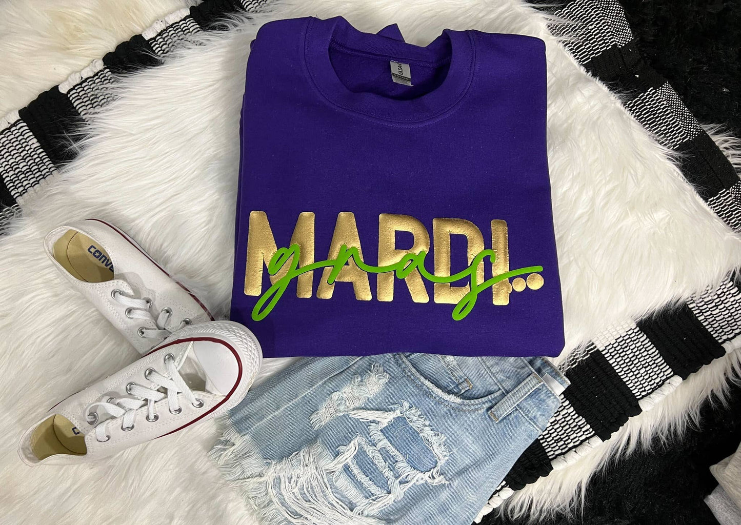 Mardi Gras Gold Puff Short Sleeve