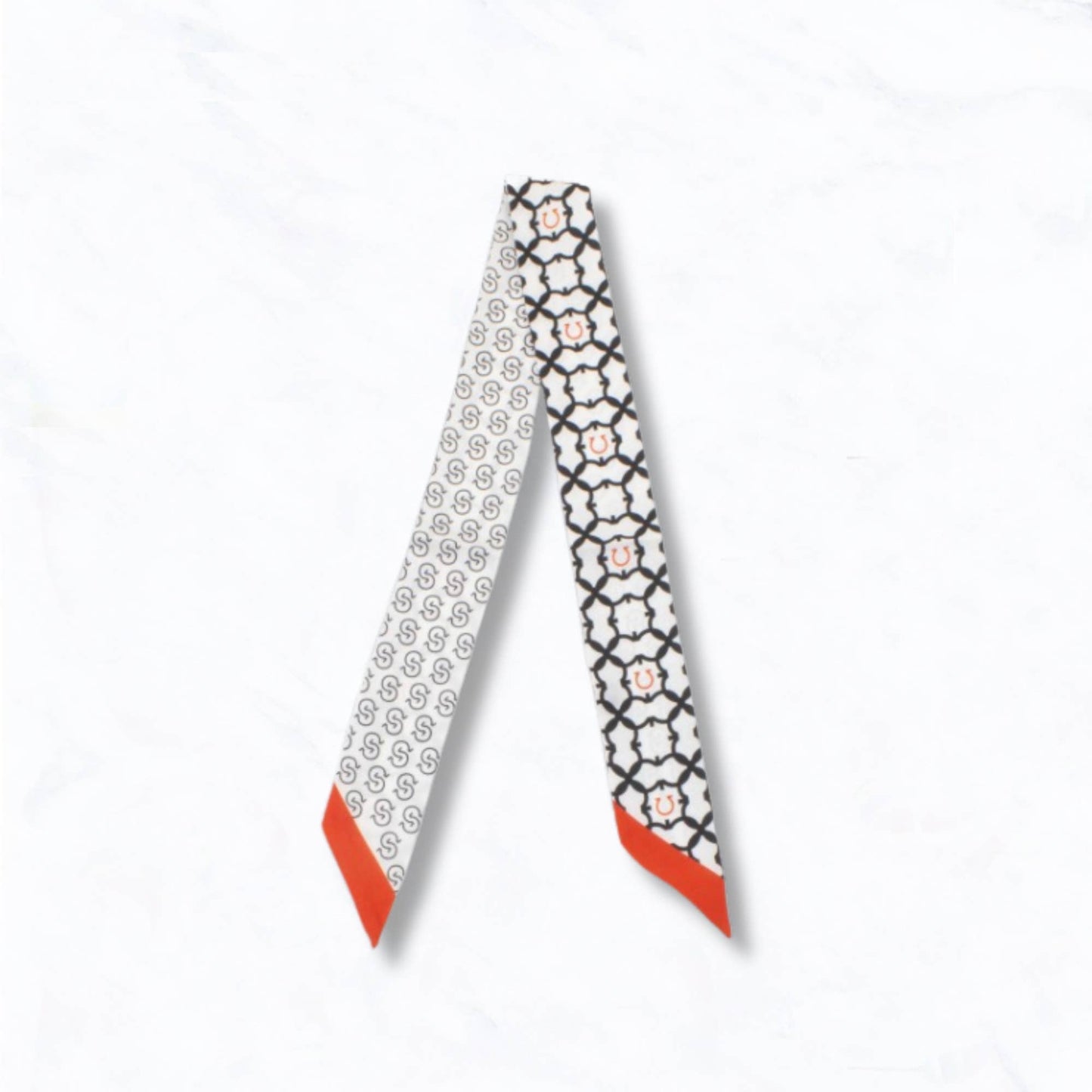 Lattice Pattern and Horseshoe Print Thin Scarf