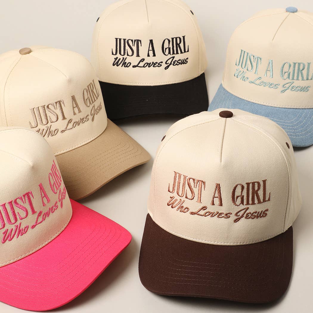 Just A Girl Who Loves Jesus Embroidery Trucker Hat
