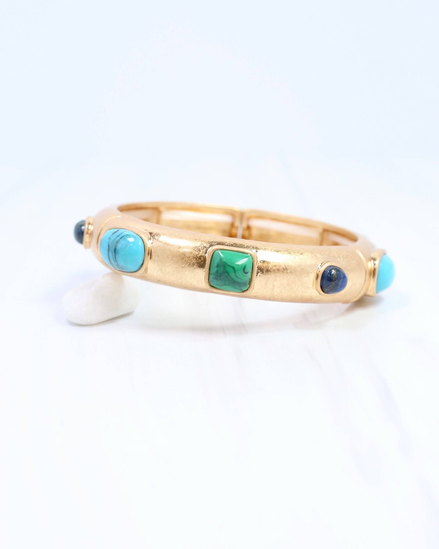 Really Regal Stone Stretch Bracelet Turquoise