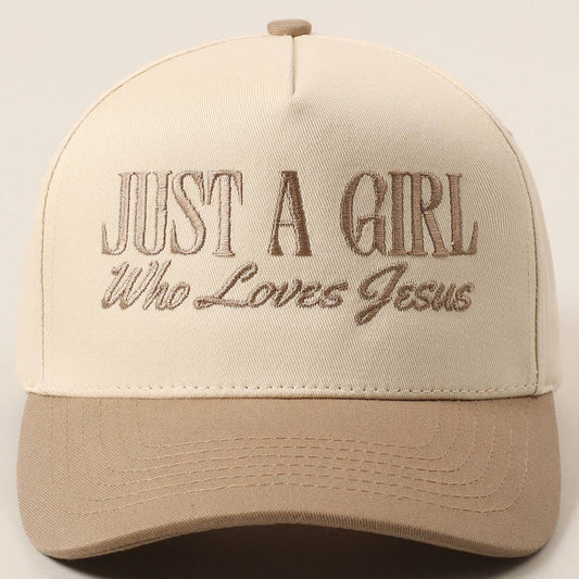 Just A Girl Who Loves Jesus Embroidery Trucker Hat