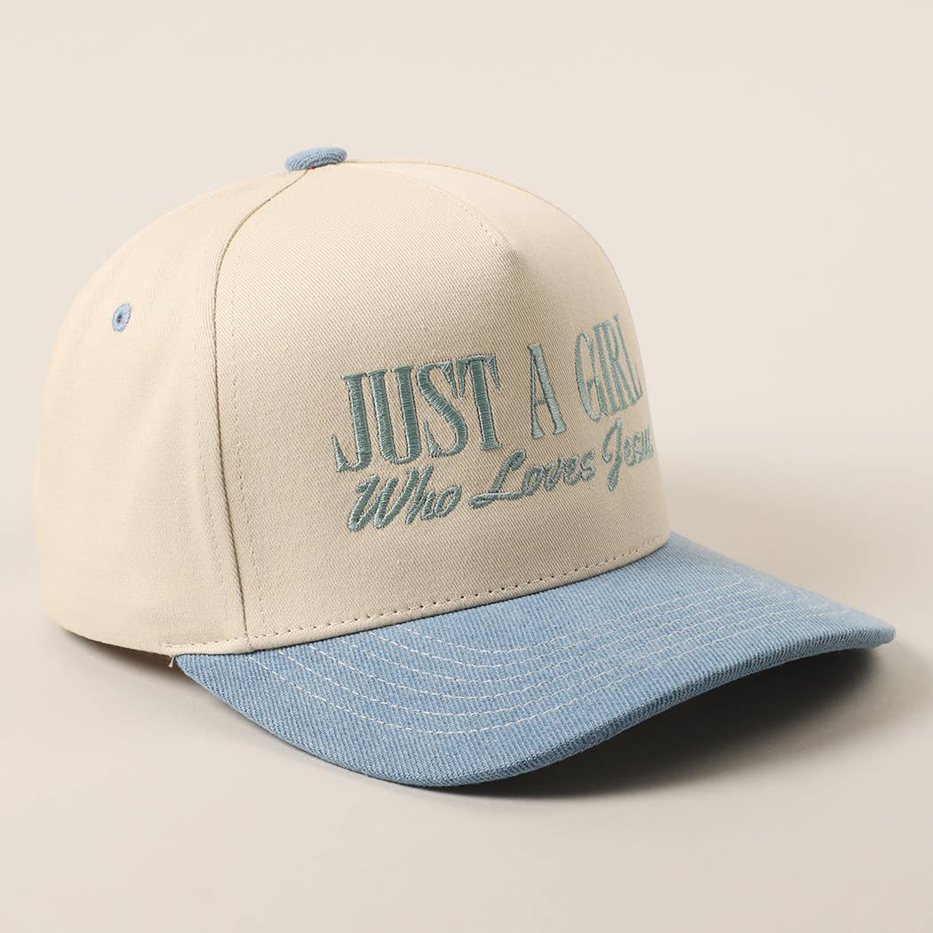 Just A Girl Who Loves Jesus Embroidery Trucker Hat