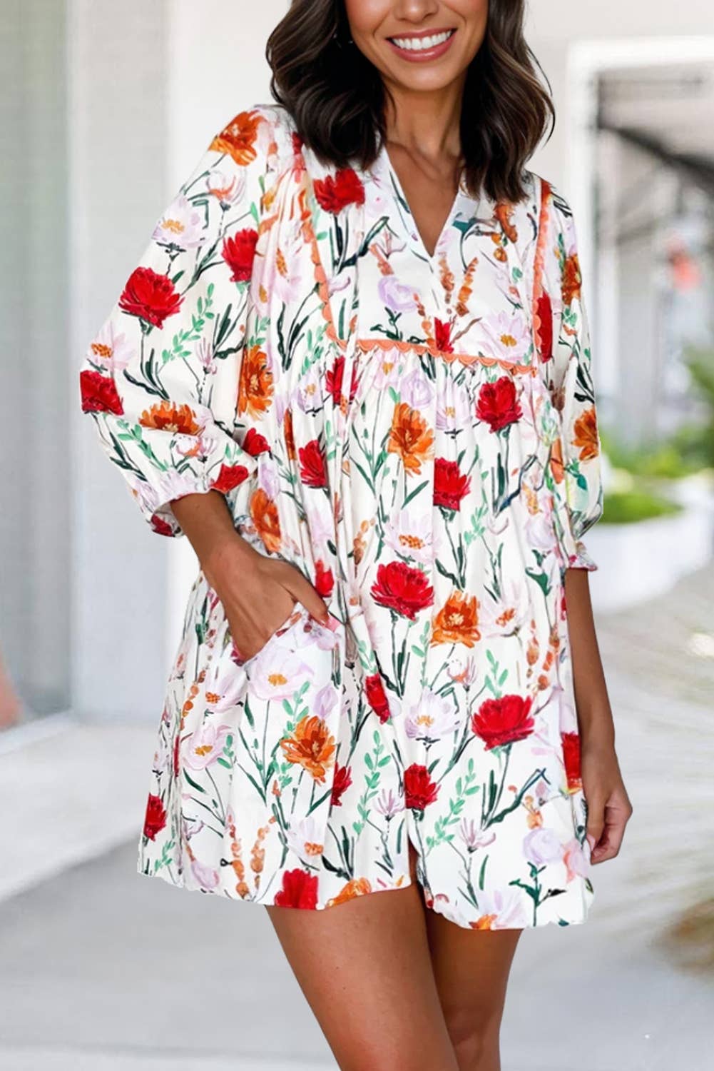 Fall Floral Dress