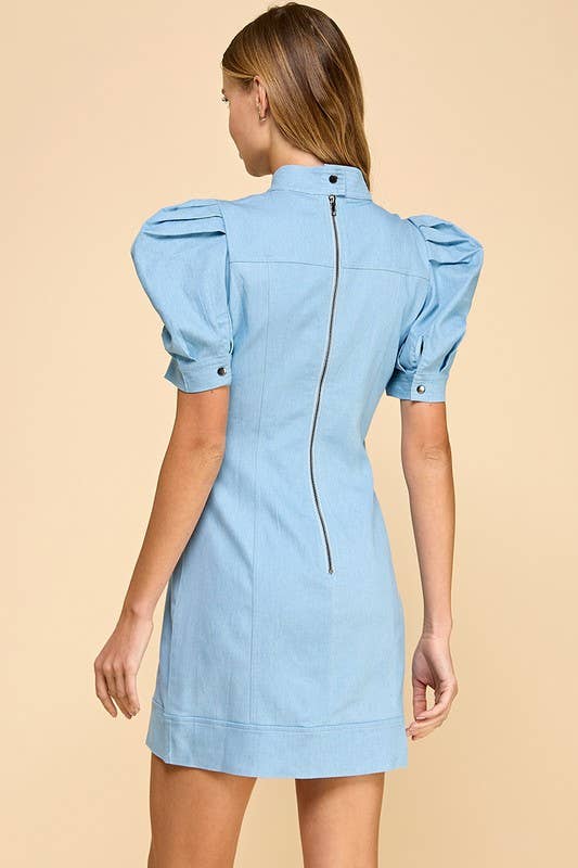 Hidden Zipper Denim Dress