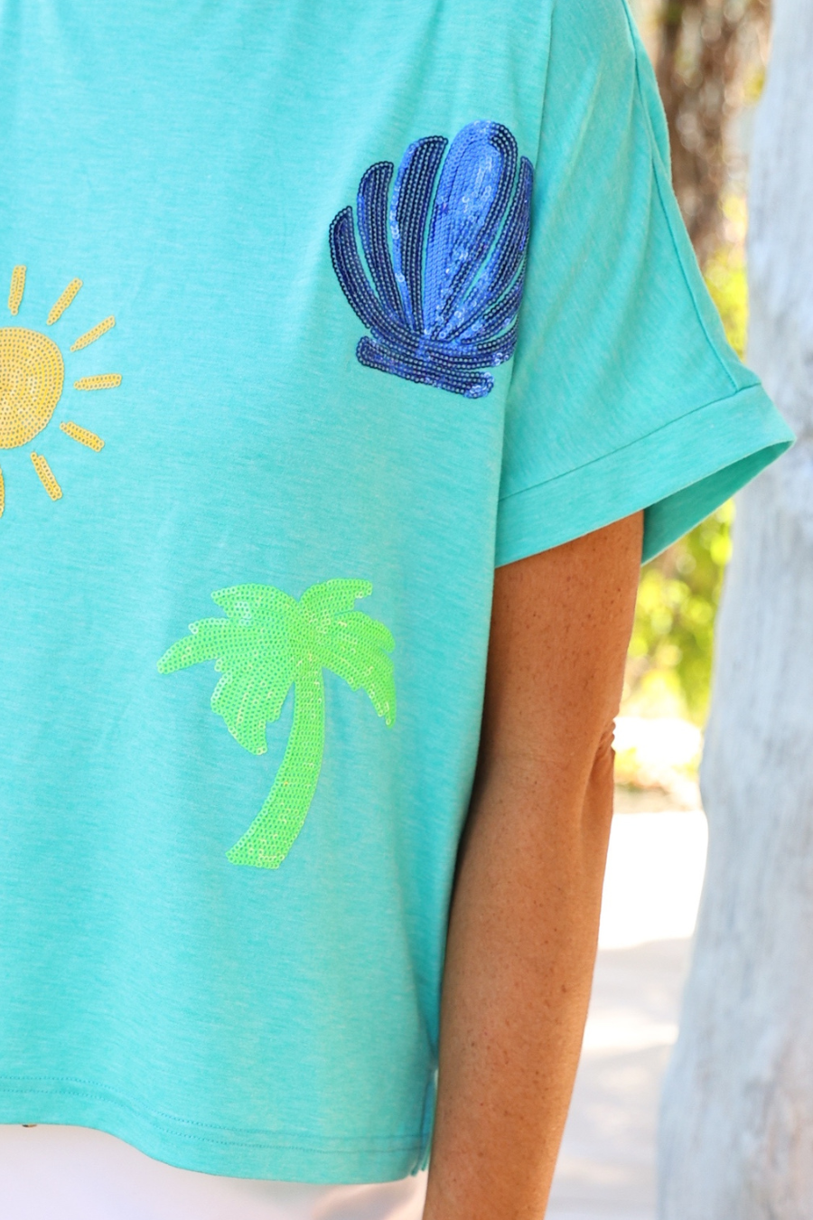 Seaside Sequin Patch Top