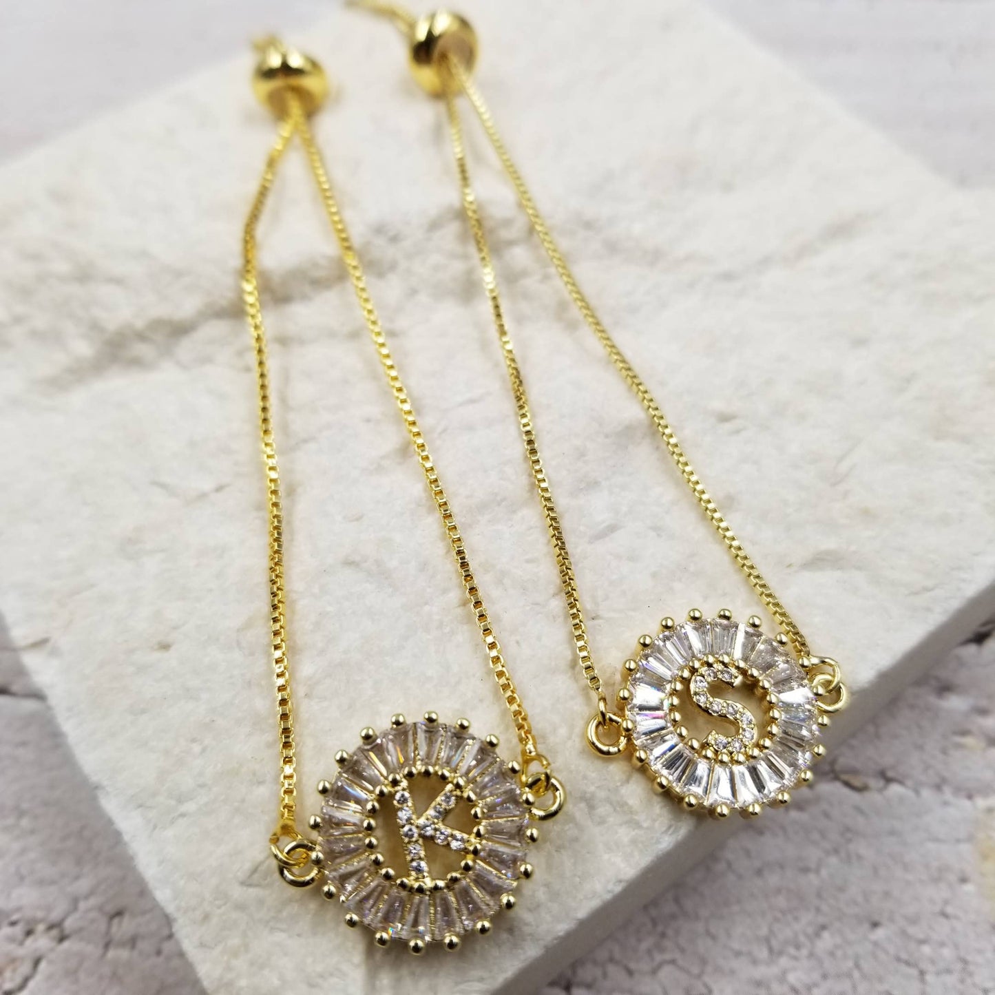 Initial Pendant Sunburst Bracelet