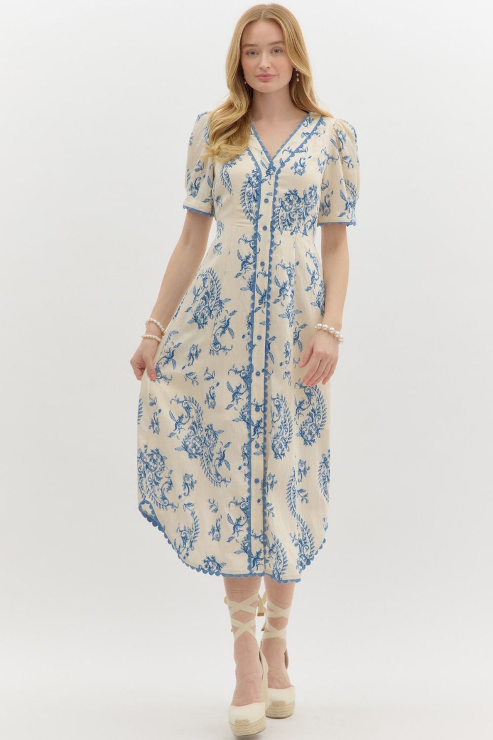 Classic Paisley Print Dress
