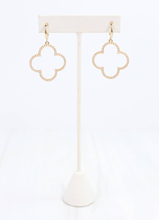 Berrien CZ Clover Earring Gold