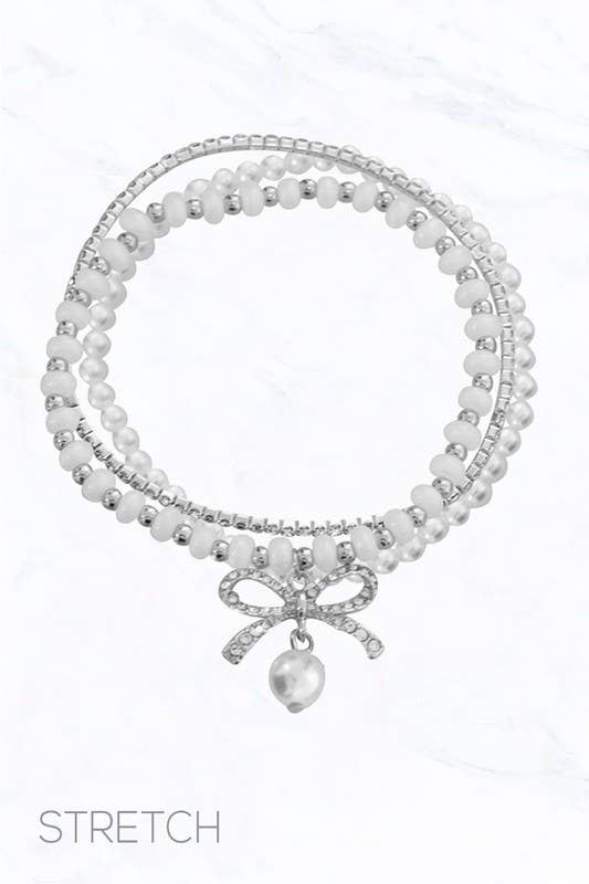 Stretch Pearl Bow Bracelet