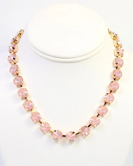 Radcliffe Rhinestone Necklace Pink Opal