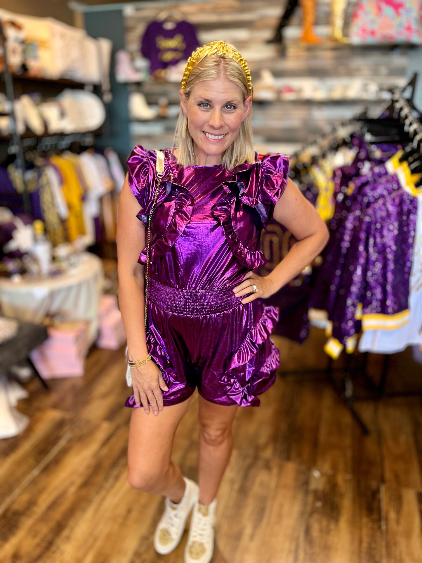 Metallic GameDay Romper