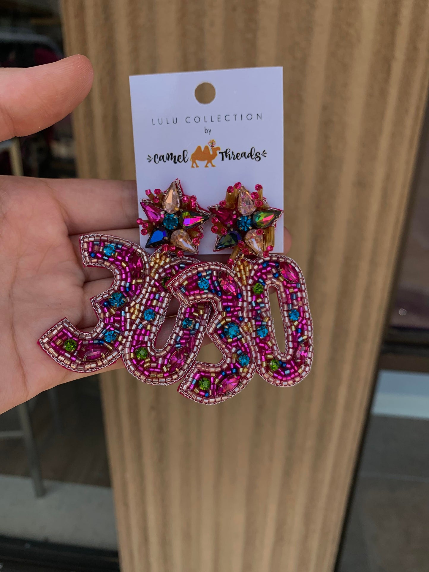 Camel Threads Statement Earrings
